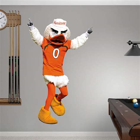 Miami Mascot - Sebastian Fathead Wall Decal