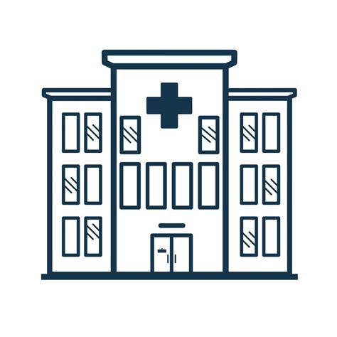 hospital building icon. hospital design sign. flat vector on a white ...