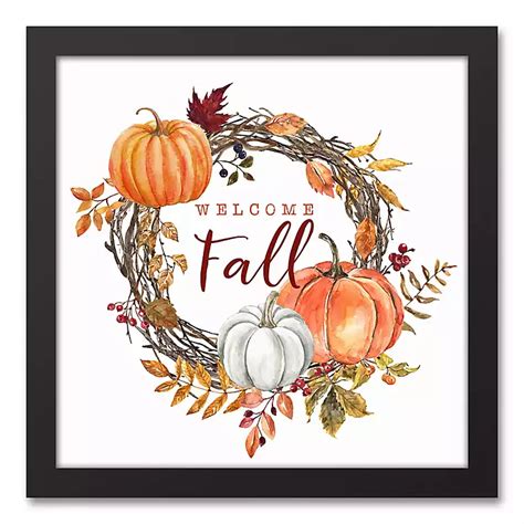 Welcome Fall Wreath Framed Canvas Art Print | Kirklands Home