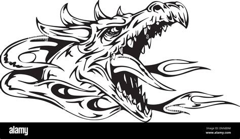 Dragon head black and white hi-res stock photography and images - Alamy