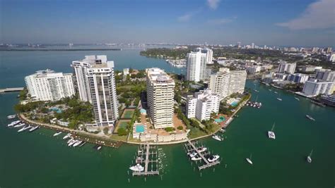 Aerial video of Belle Isle Miami Beach Florida 4k - 4K stock footage clip