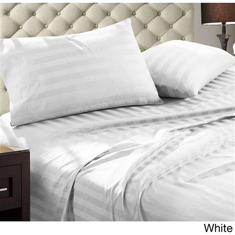 Egyptian Cotton 1 Duvet Cover Only White Stripe Color 800 Thread Count USA Size