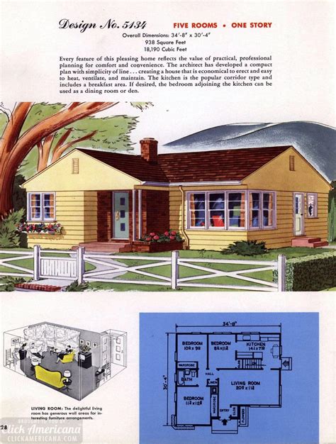 Classic house plans from 1955 - 50s suburban home designs at Click Americana (29) - Click Americana