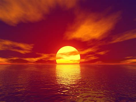 Download Sea Ocean Sun Artistic Sunset 4k Ultra HD Wallpaper