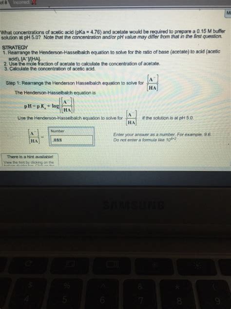 Solved What concentrations of acetic acid (pKa = 4.76) and | Chegg.com