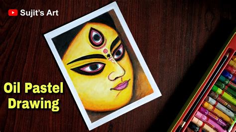 Maa Durga Face Oil Pastel Drawing - Durga Puja 2020 Easy Pastels Colour ...