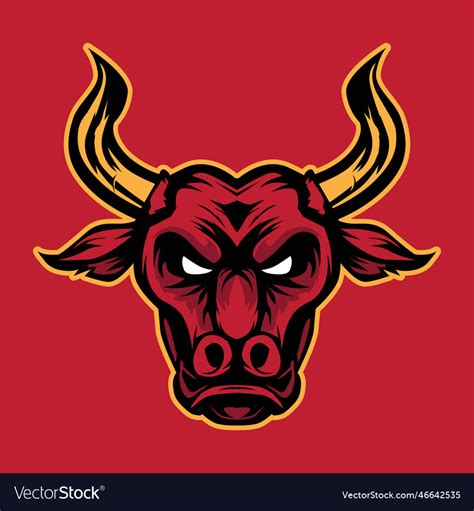 Bulls head mascot logo template animals mascot Vector Image