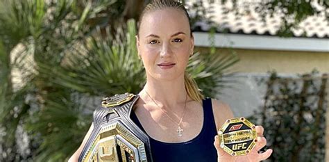 Valentina Shevchenko shows off her sixth ruby on her UFC championship ...