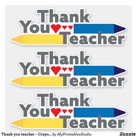 Thank You Teacher Stickers - 383 Results | Zazzle | Teacher stickers ...