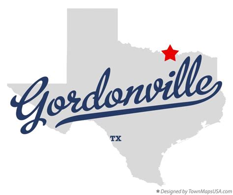 Map of Gordonville, TX, Texas