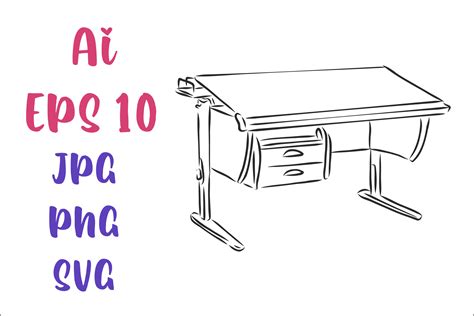 School Desk Vector Sketch Graphic by elalalala · Creative Fabrica