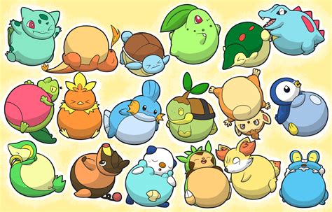 All Pokemon Starters Inflated by selphy6 on DeviantArt