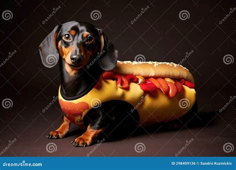 Dachshund in a Hot Dog Costume. Generative AI Stock Illustration ...