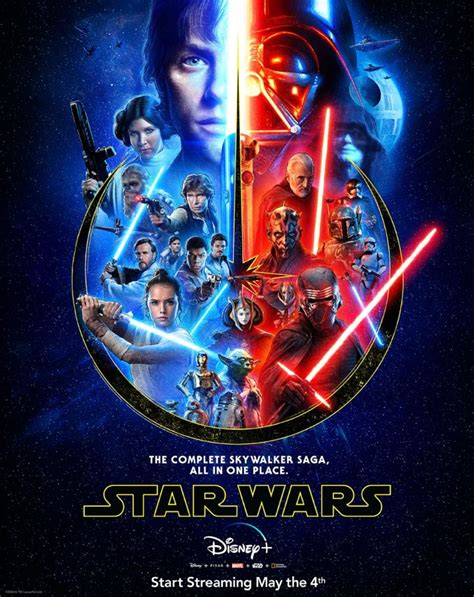 Four Decades Come Together in New Star Wars Saga Poster for Disney Plus ...