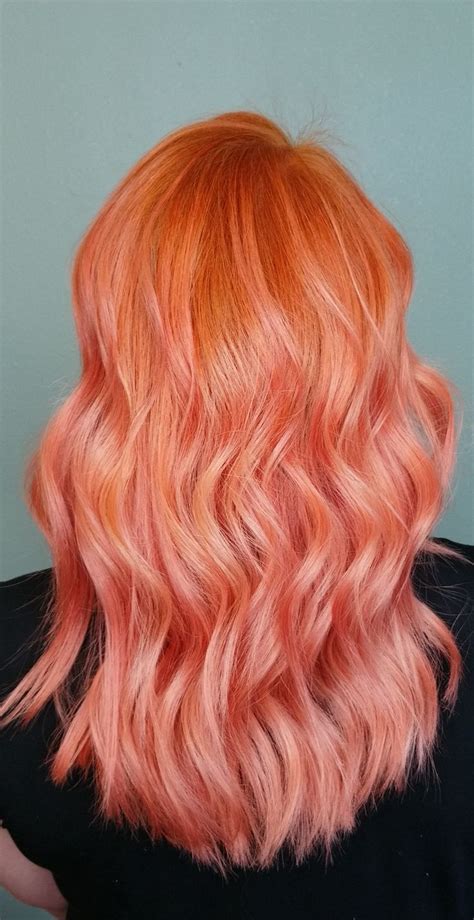 Peachy and pink hair color. so gorgeous! #pinkhair #peachhair # ...