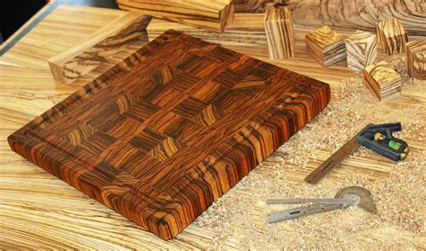 Hand Crafted Zebrawood End Grain Cutting Board by Carolina Wood Designs ...