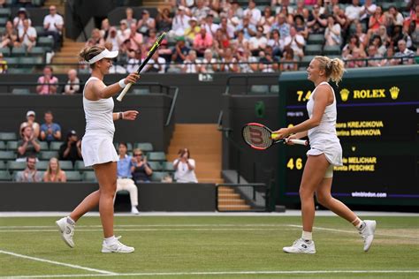 Krejcikova Siniakova Doubles : Wimbledon 2018: Barbora Krejcikova and Katerina Siniakova ...