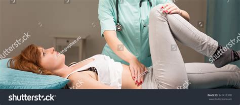 Young Suffering Woman Appendicitis Doctors Office Stock Photo 341411378 ...