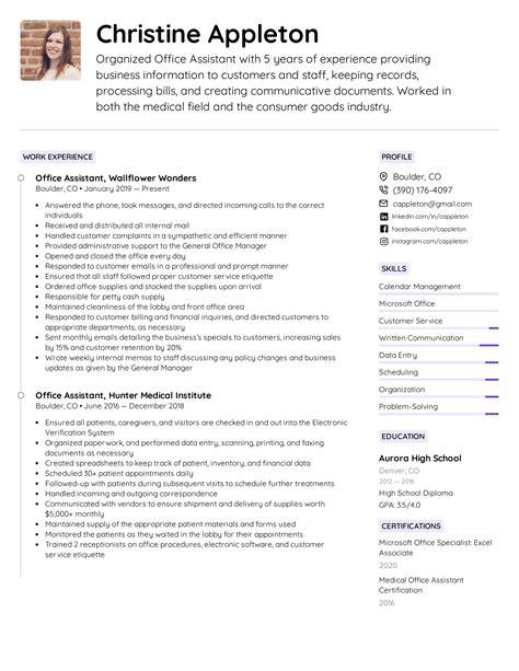 Office Assistant Resume Example & Writing Tips for 2022