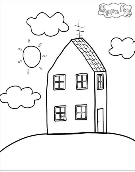 Casa de Peppa Pig para colorear, imprimir e dibujar –ColoringOnly.Com