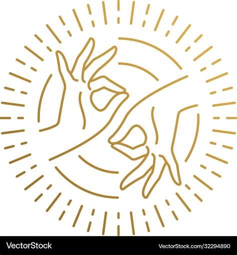 Logo female hands doing gyan mudra Royalty Free Vector Image