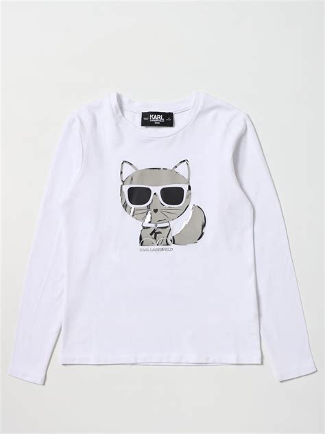 KARL LAGERFELD KIDS: t-shirt for girls - White | Karl Lagerfeld Kids t-shirt Z15389 online on ...