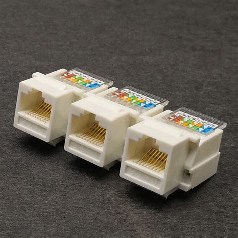 RJ45 Cat6 UTP Female Jack Connector Network Module for Wall Plate Free ...