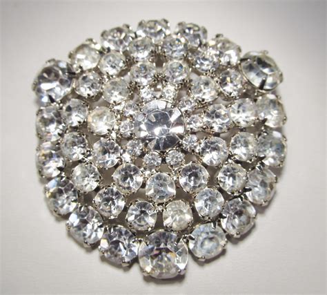 Weiss Vintage Clear Rhinestone Brooch Huge WC-313 - $125.00 : Decatur Coin and Jewelry, Coins ...