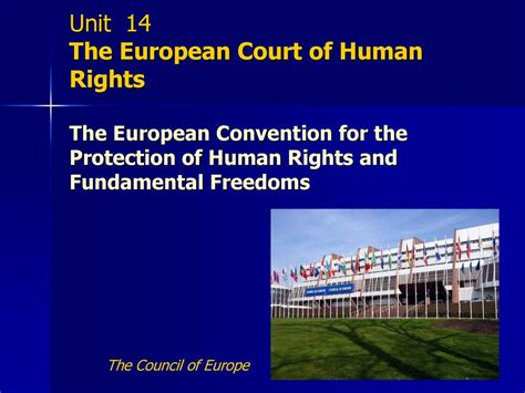 Unit 14 The European Court of Human Rights The European Convention for the Protection of Human ...