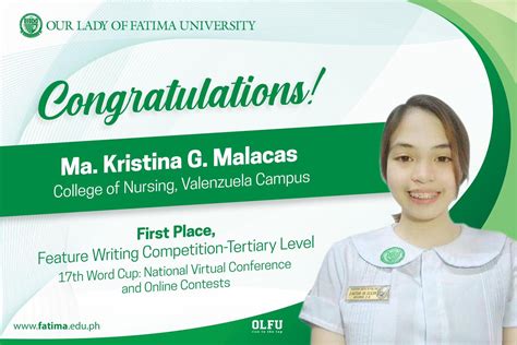 Congratulations to... - Our Lady of Fatima University (OLFU) | Facebook