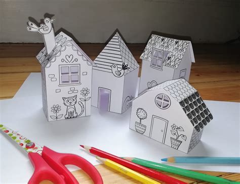 Paper Houses printable activity sheets instant download | Etsy