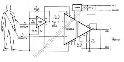 Heart Monitor circuit schematic diagram | Heart monitor, Simple heart ...