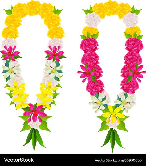 Indian flower garland mala beads for wedding Vector Image