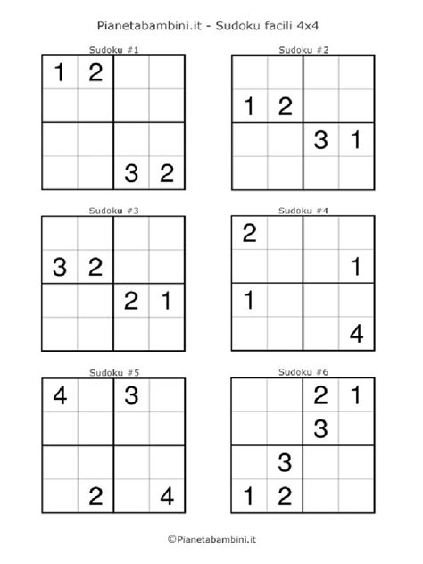 Printable 4X4 Sudoku