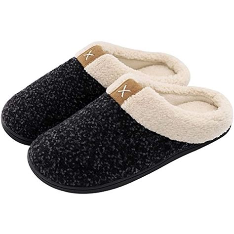 ULTRAIDEAS - Men's Cozy Memory Foam Slippers with Fuzzy Plush Wool-Like Lining, Slip on Clog ...