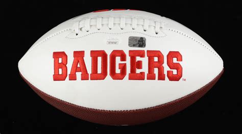 J. J. Watt, TJ Watt & Derek Watt Signed Wisconsin Badgers Logo Football ...