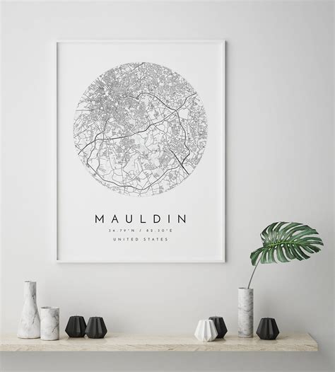 Mauldin Map Mauldin South Carolina City Map Home Town Map | Etsy