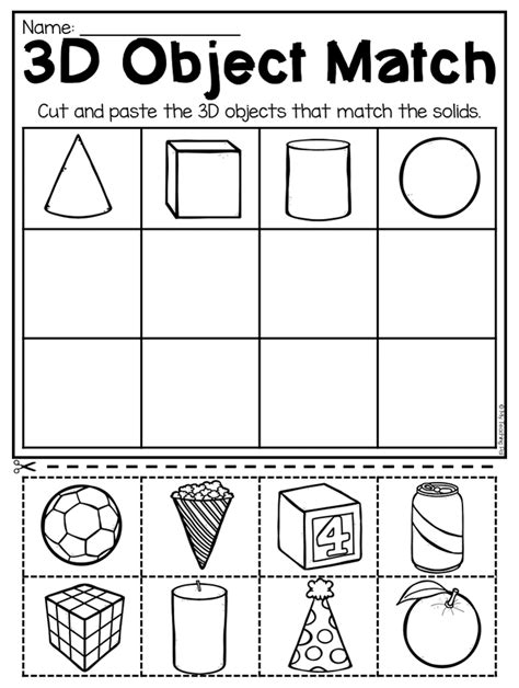 Kindergarten 2D and 3D Shapes Worksheets | Shapes worksheet ...