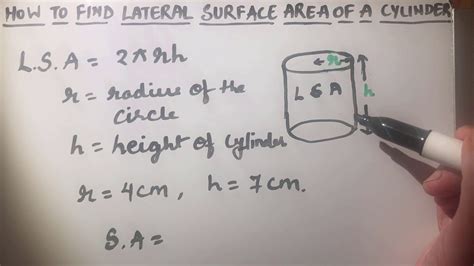 How to find lateral surface area of a cylinder / Lateral surface area ...