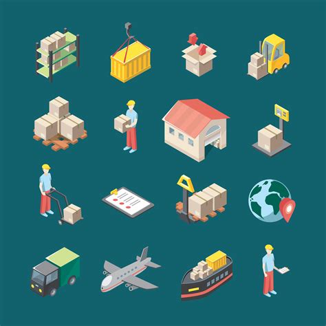 Logistics Icons Set 471801 Vector Art at Vecteezy