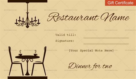 Restaurant Gift Certificate Templates (7+ Editable & Printable)