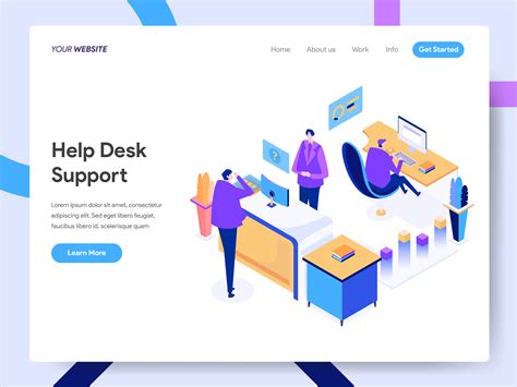 Landing page template of Help Desk Support 684219 Vector Art at Vecteezy