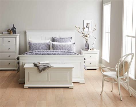 Brinkley Bed Frame Matte White | Bedroom furniture | Forty Winks | White bed frame, Hamptons ...