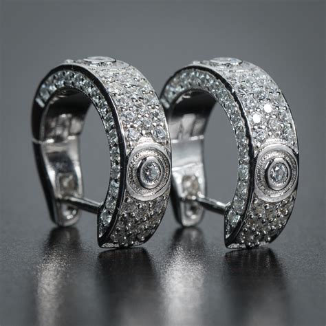 Mens Huggie Sterling Silver Iced Cz Small Hoop Earrings