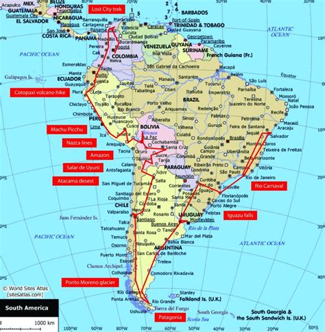 My South America route | South america destinations, South america map ...