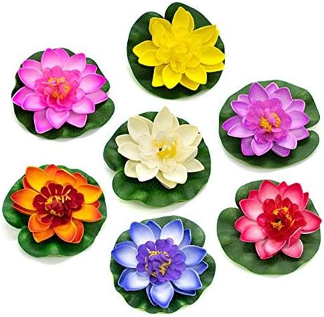 Amazon.com : Lightingsky Artificial Floating Foam Lotus Flower Pond Decor Water Lily (6 Colors-2 ...