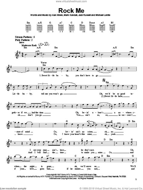 Rock Me sheet music for guitar solo (chords) (PDF-interactive)