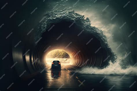 Premium Photo | Flood under tunnel