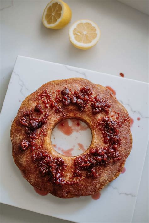 RECIPE: Crunchy Lemon Syrup Cake with Raspberry Compote