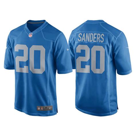 2017 Throwback Retired Player Detroit Lions Barry Sanders Blue Jersey ...